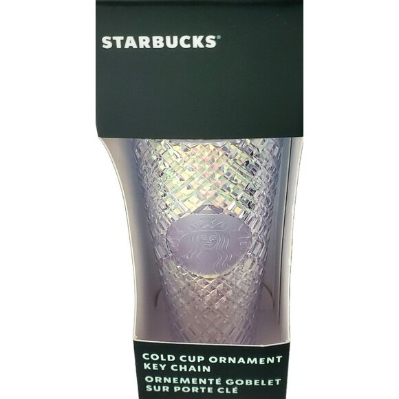 Starbucks Mini Cold Cup Key Chain Iridescent Ornament Holiday '22 Christmas Gift - Picture 3 of 7